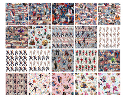 6 Guitar Picks with Keychain Snap Case - 20 Donald Trump Designs – 3 Thicknesses