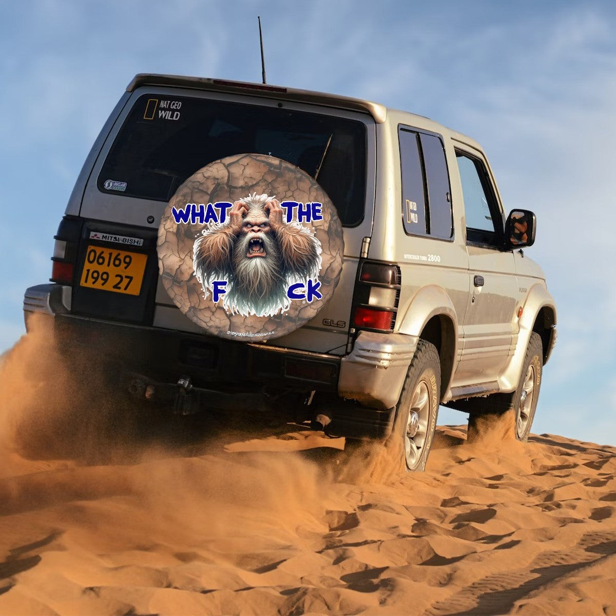 WTF Sasquatch Bigfoot Tire Cover - Protect Your Spare with Style