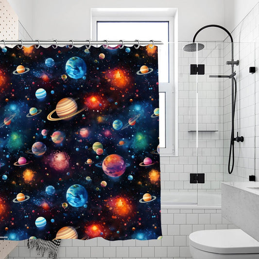 12 Galaxy Designs, Waterproof Polyester Shower Curtain – Made in the USA – 70.8x70.8”