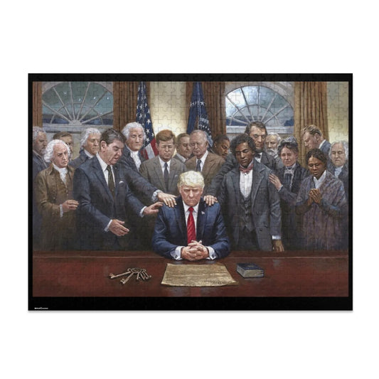 Donald Trump W Historical People, Wooden Jigsaw Puzzle 500pcs (Horizontal)