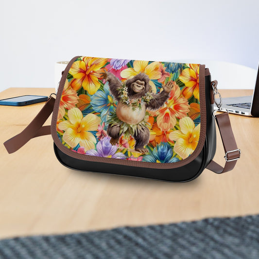 Bigfoot / Sasquatch Hawaiian Dance, Leather Shoulder Bag / Purse