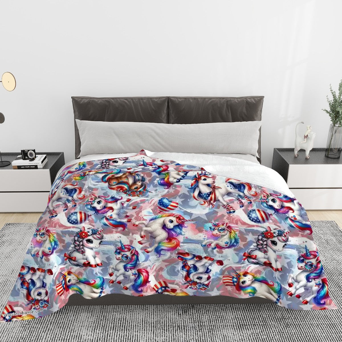 8 Patriotic Designs, Soft Flannel Blanket, Unicorn, Dogs, Cats, Eagles