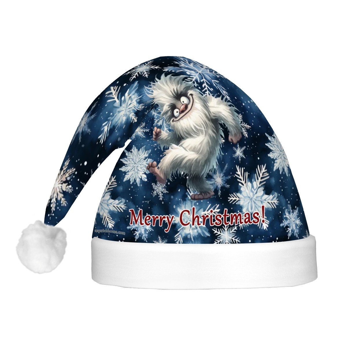 Cute Yeti, Adult Plush Santa Hat with Light
