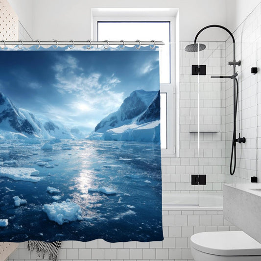 Arctic Beauty Waterproof Polyester Shower Curtain – Made in the USA – 70.8x70.8”