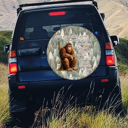Teach Sasquatch Sasquatch Bigfoot Tire Cover - Protect Your Spare with Style