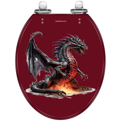 Dragon On Red, Universal Toilet Seat, Dragon toilet seat / Cover