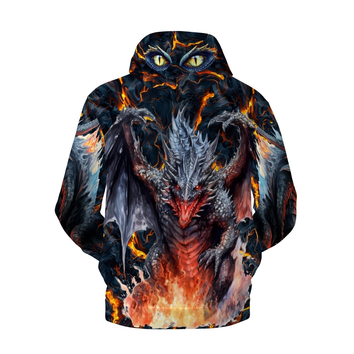 Dragon Design, Eyes on Hoodie, Zip Up Hoodie