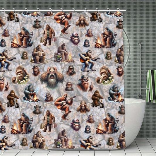 21 Bigfoot Sasquatch Designs, Waterproof Polyester Shower Curtain – Made in the USA – 70.8x70.8”