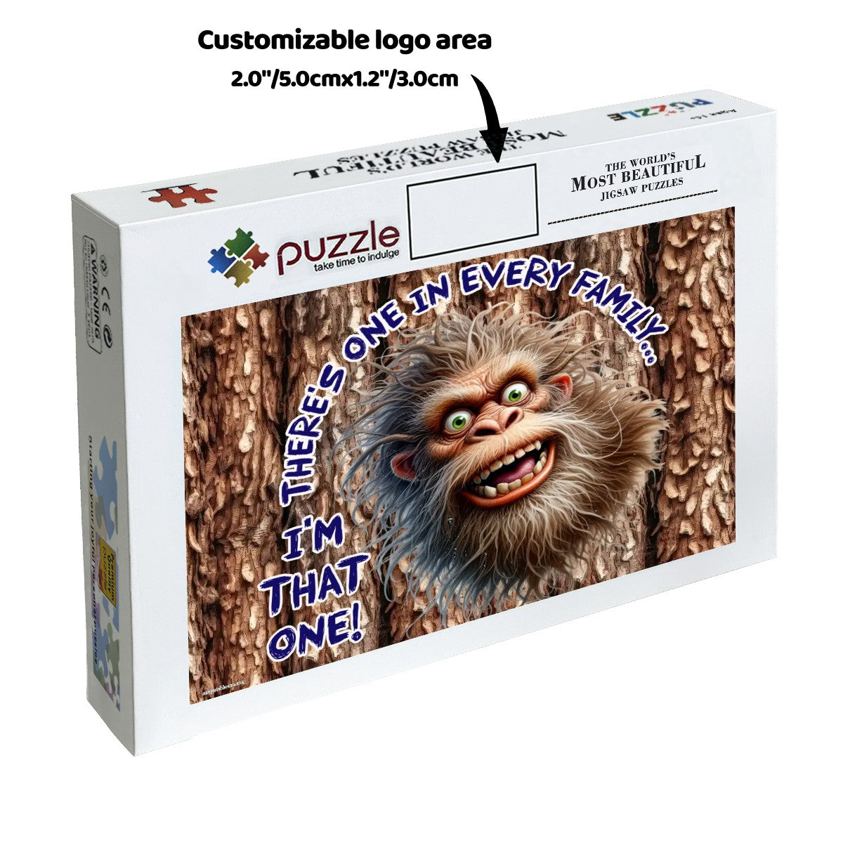 "There's One In Every Family" 500 Piece Wooden Sasquatch Jigsaw Puzzle, Bigfoot puzzle