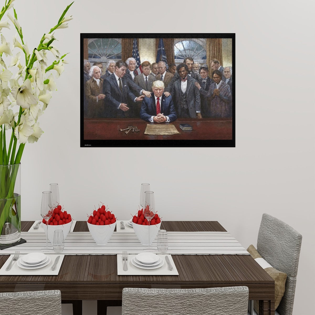 Donald Trump W Historical People, Wooden Jigsaw Puzzle 500pcs (Horizontal)