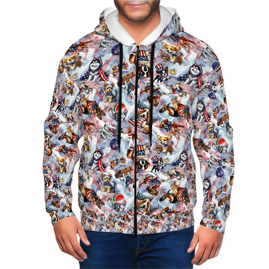 8 Patriot Designs, Adult Zip Up Hoodie