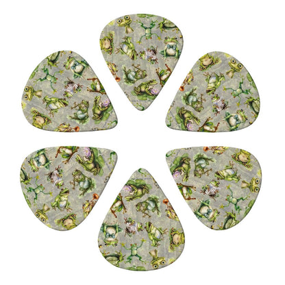 6 Guitar Picks with Keychain Snap Case- 10 Animal Designs – 3 Thicknesses