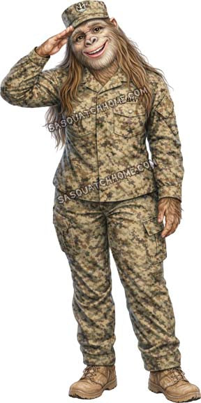 Female Sasquatch Bigfoot Navy Officer