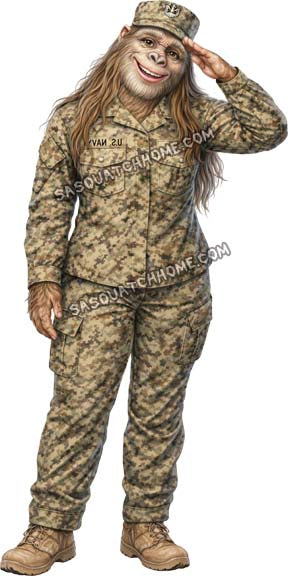 Female Sasquatch Bigfoot Navy Officer
