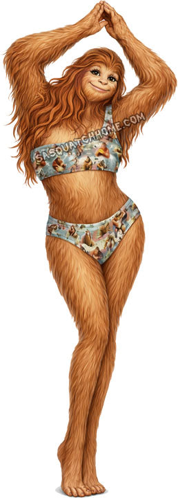 Female Sasquatch In Bikini Dancing Digital Download