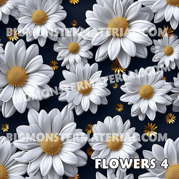10 Beautiful Flower Designs, 5 Piece Bathroom Décor Set