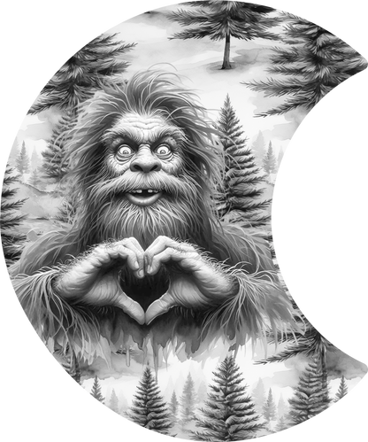 Hand Made Wood, Bigfoot, Sasquatch, Heart Hands Wall Calendar + Lifetime Gift!