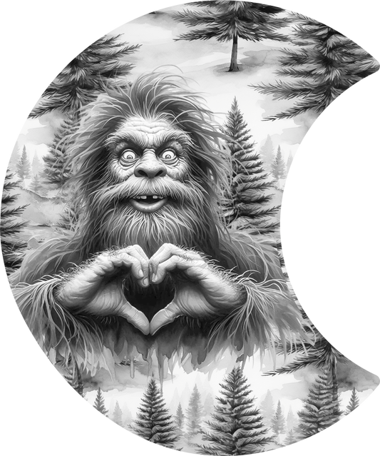 Hand Made Wood, Bigfoot, Sasquatch, Heart Hands Wall Calendar + Lifetime Gift!