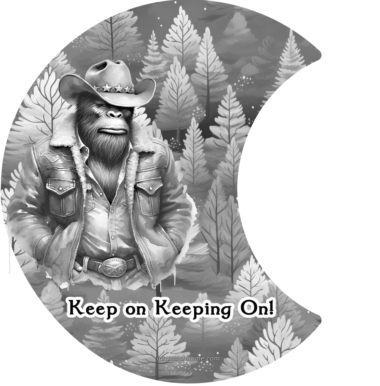 Hand Made Wood, Bigfoot, Sasquatch Cowboy Wall Calendar + Lifetime Gift!