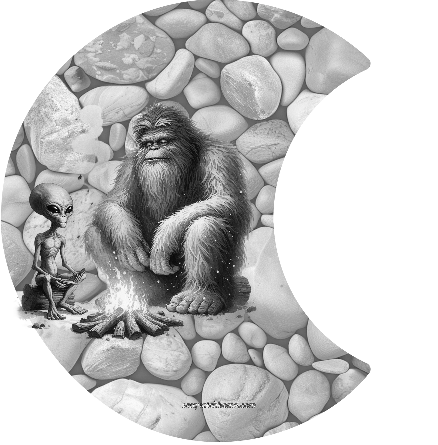 Hand Made Wood, Bigfoot, Sasquatch w/ Alien Wall Calendar + Lifetime Gift!