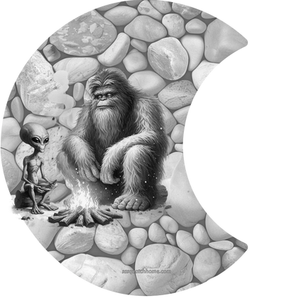 Hand Made Wood, Bigfoot, Sasquatch w/ Alien Wall Calendar + Lifetime Gift!