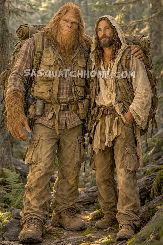 Sasquatch and Jesus Going Hiking Digital Download