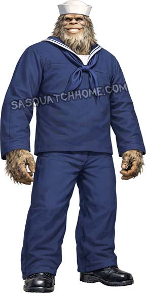 Male Sasquatch Bigfoot Navy Officer