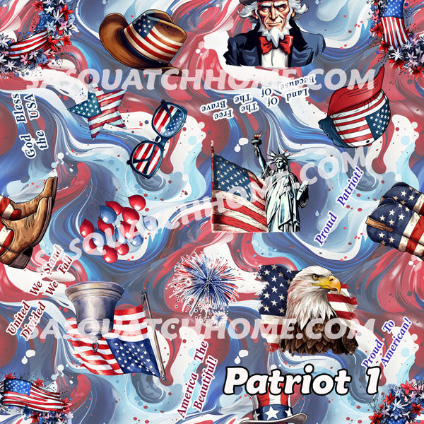 8 Patriot Designs, Wireless Charging Gaming Mouse Pads / Mat With Lights - 2 Sizes
