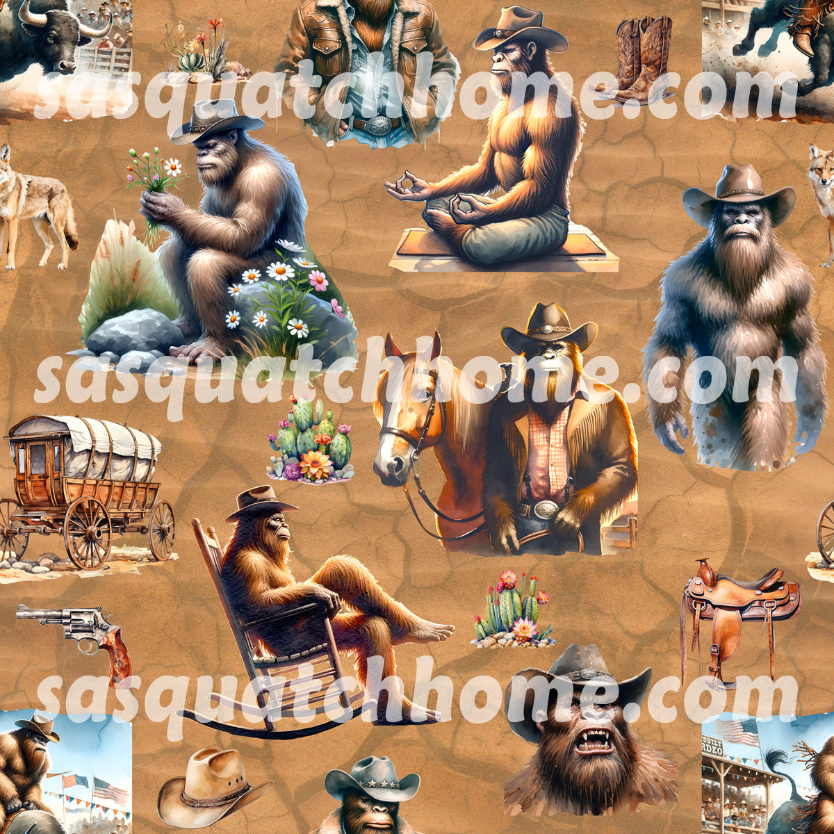"Squatching Around" Bigfoot, Sasquatch Umbrellas -UV Protection, Water Wicking Parasol