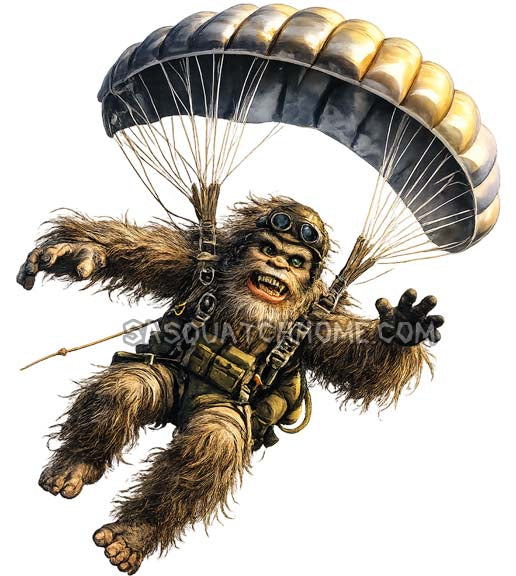 Sasquatch Bigfoot Soldier Skydiving Digital Download