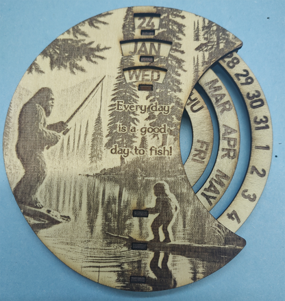 Hand Made Wood, Bigfoot, Sasquatch, Fishing